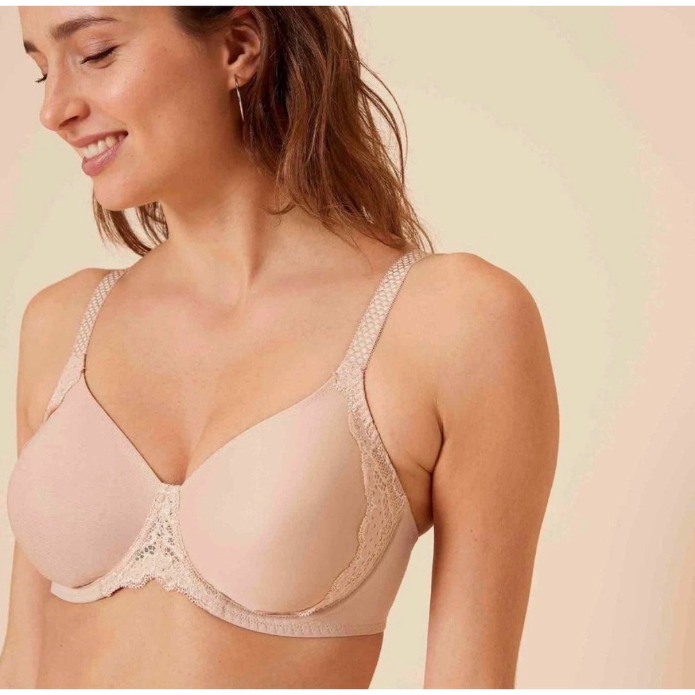 Simone Perele Caresse Minimizer Bra Cream Lace Trim 34G Underwire 12G380